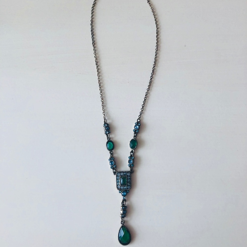 Vintage Style Necklace w/ Blue/Green Stones
